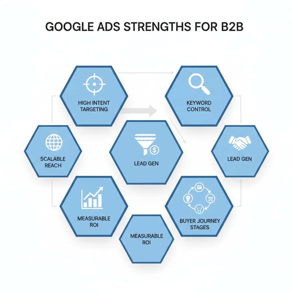 Strengths of Google Ads for B2B (linkedin ads vs google ads)